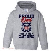 Proud Dad Of A Us Coast Guard Gift Toddler Hoodie thumb 0
