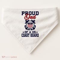 Proud Dad Of A Us Coast Guard Gift USA-Made Doggie Bandana thumb 0