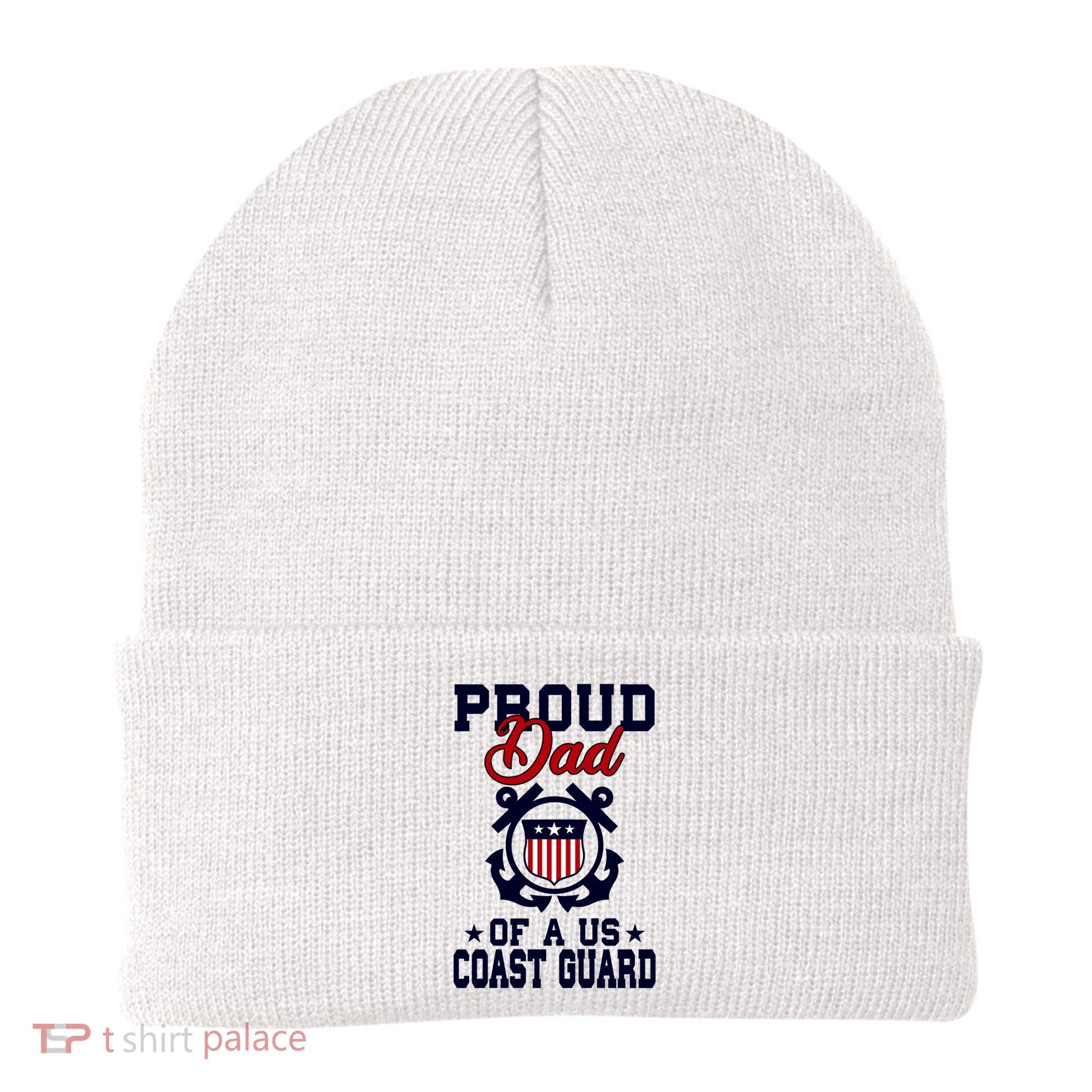 Proud Dad Of A Us Coast Guard Gift Beanie