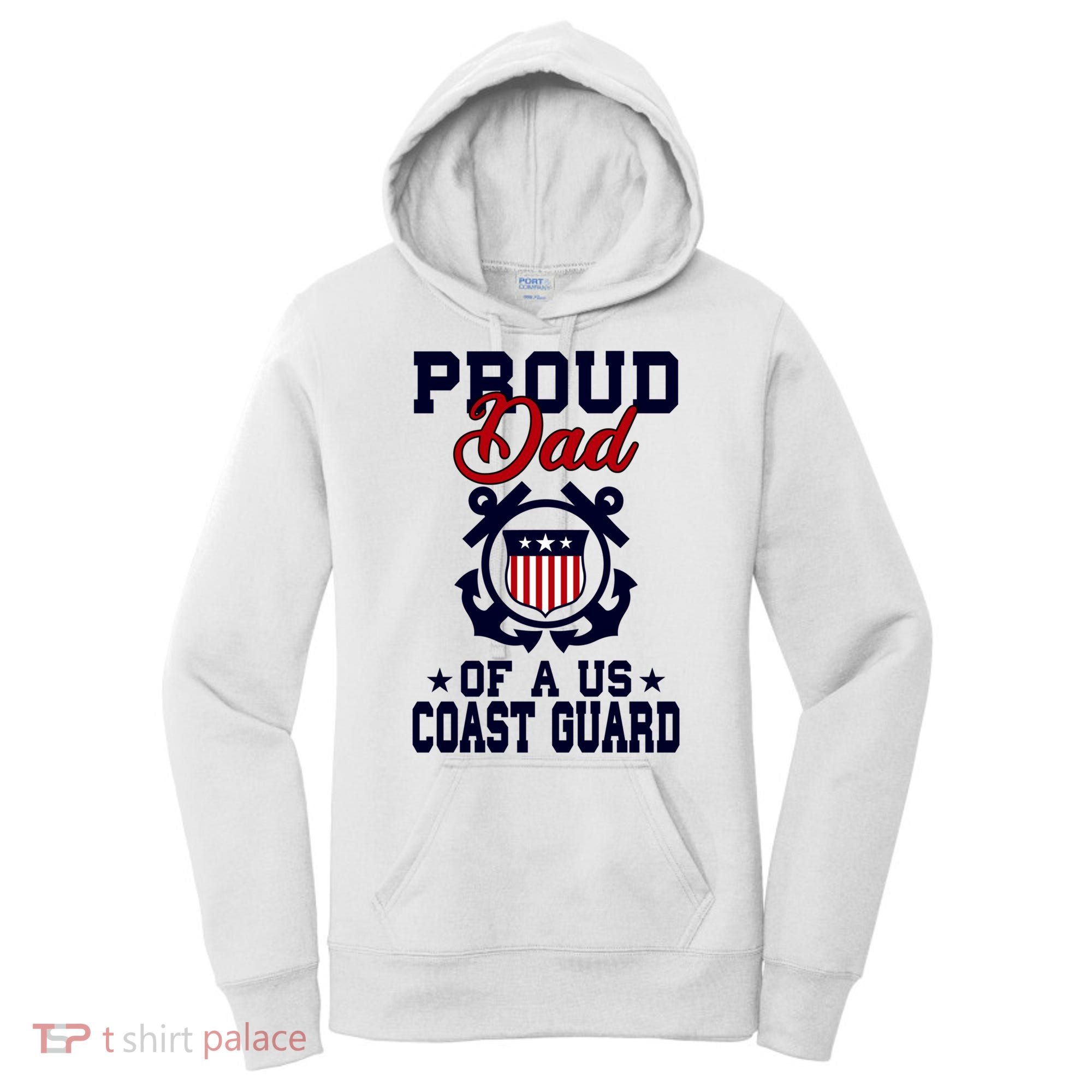 Proud Dad Of A Us Coast Guard Gift Women's Hoodie