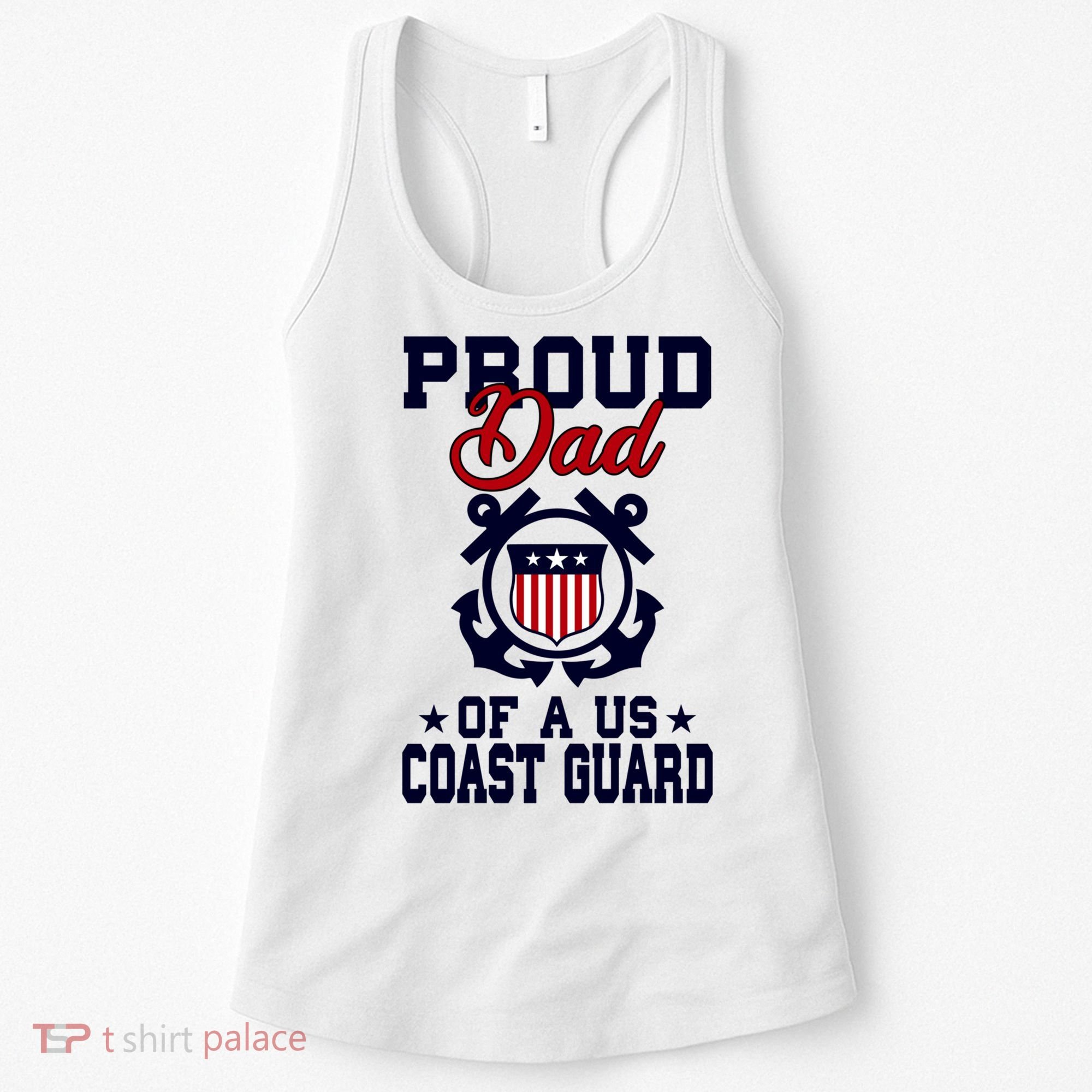 Proud Dad Of A Us Coast Guard Gift Women's Tank Top