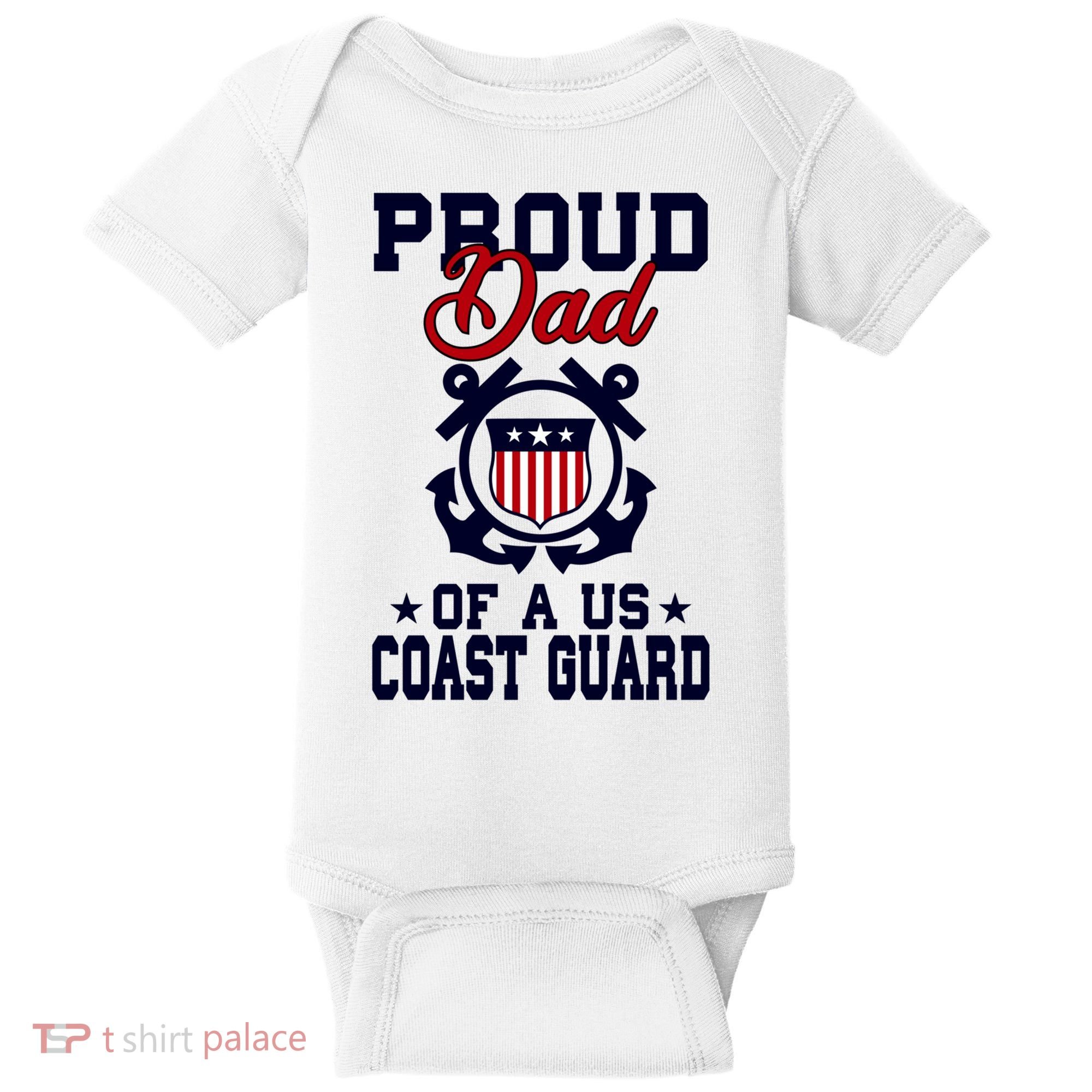 Proud Dad Of A Us Coast Guard Gift Baby Bodysuit