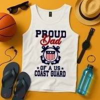 Proud Dad Of A Us Coast Guard Gift Tank Top thumb 4