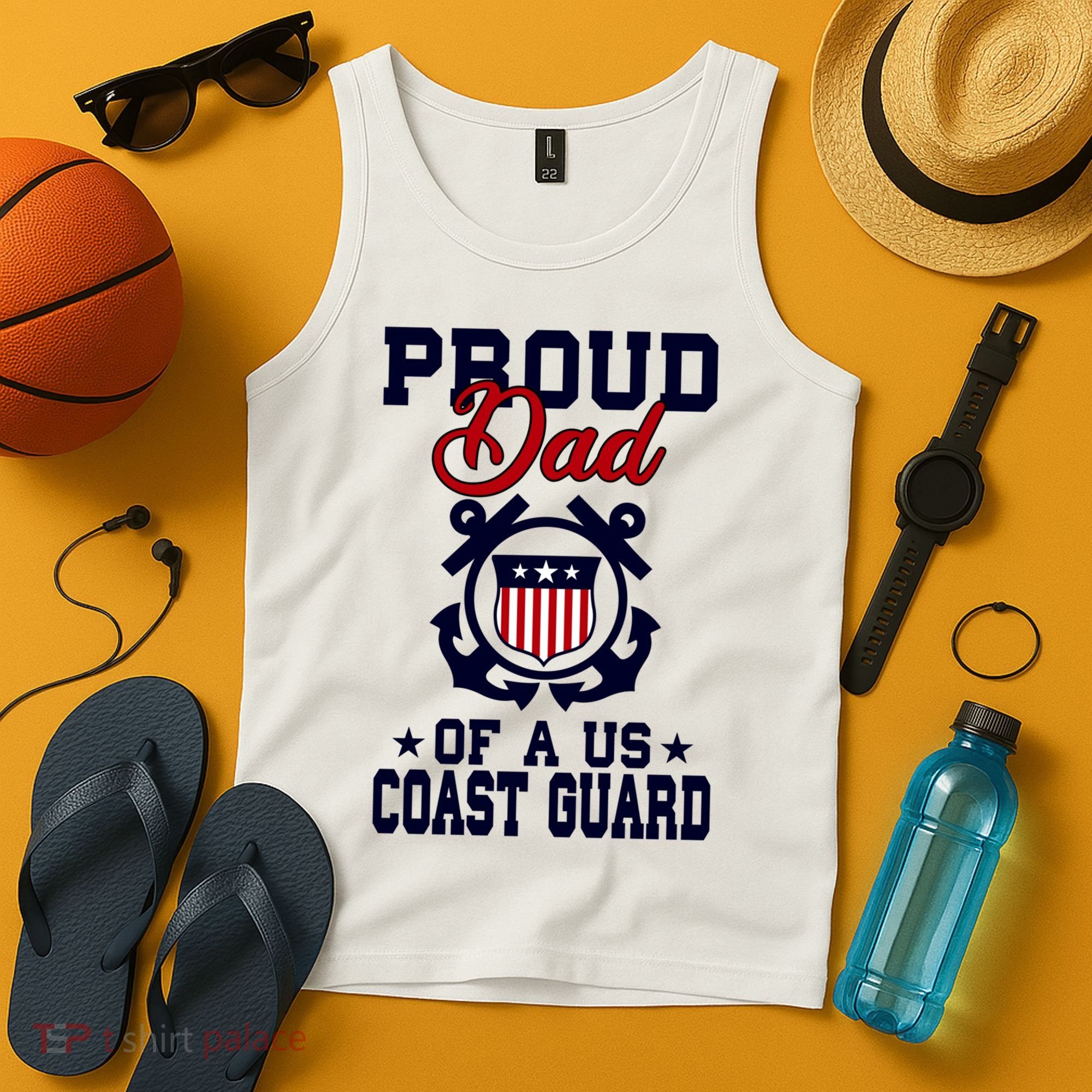 Proud Dad Of A Us Coast Guard Gift Tank Top