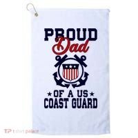 Proud Dad Of A Us Coast Guard Gift Golf Towel thumb 0