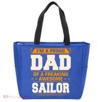 Proud Dad Of Awesome Sailor FatherS Day Gift Tote Bag thumb 0