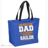 Proud Dad Of Awesome Sailor FatherS Day Gift Tote Bag thumb 2