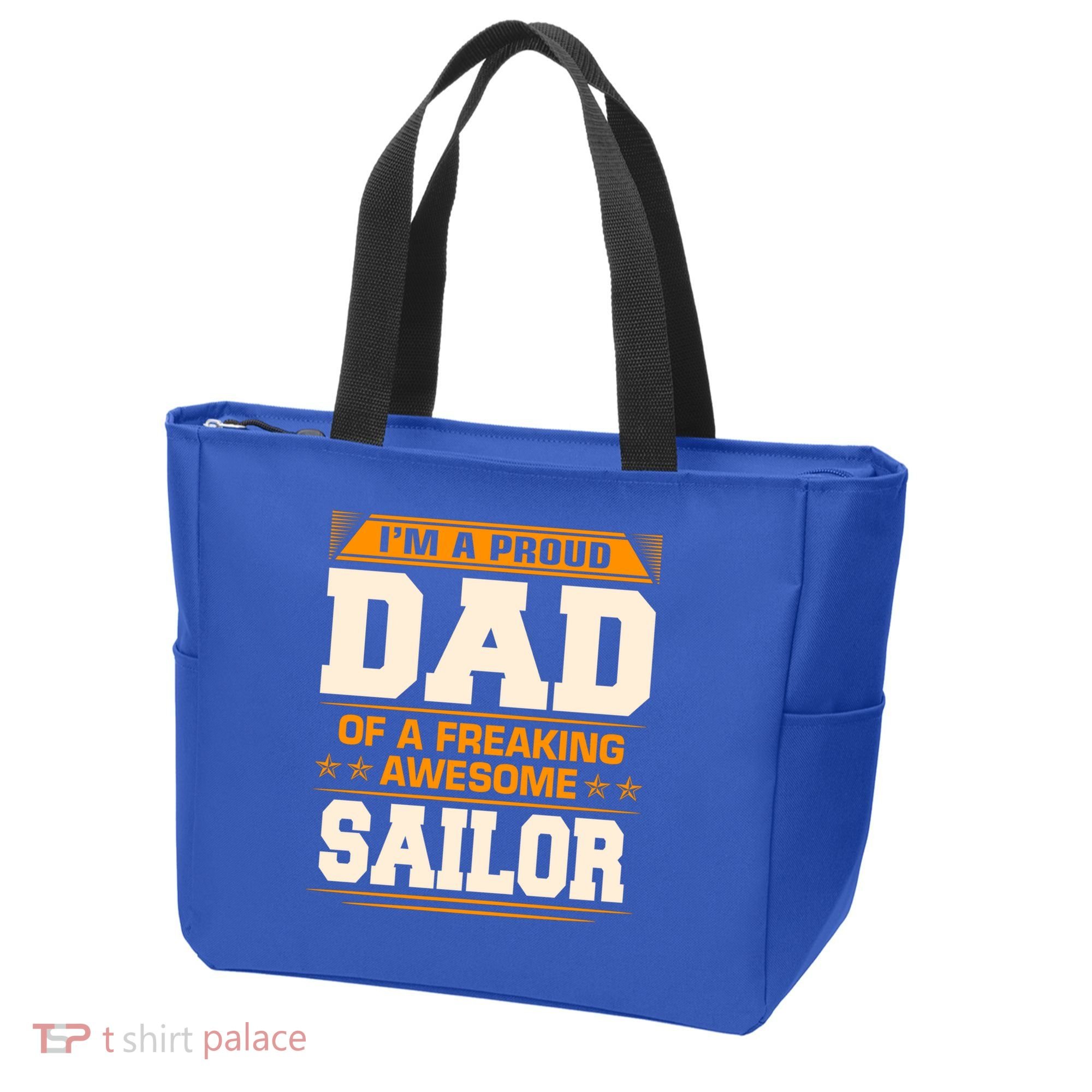 Proud Dad Of Awesome Sailor FatherS Day Gift Tote Bag