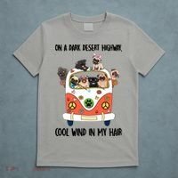 Pug Dog On A Dark Desert Highway Feel Cool Wind In My Hair T-Shirt thumb 5