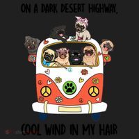 Pug Dog On A Dark Desert Highway Feel Cool Wind In My Hair Beanie thumb 2
