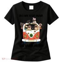 Pug Dog On A Dark Desert Highway Feel Cool Wind In My Hair Women's T-Shirt thumb 0
