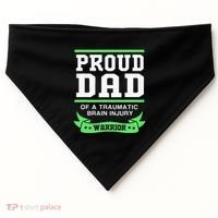 Proud Dad Of A Traumatic Brain Injury Warrior USA-Made Doggie Bandana thumb 0