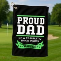Proud Dad Of A Traumatic Brain Injury Warrior Golf Towel thumb 1