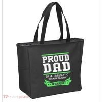 Proud Dad Of A Traumatic Brain Injury Warrior Tote Bag thumb 2