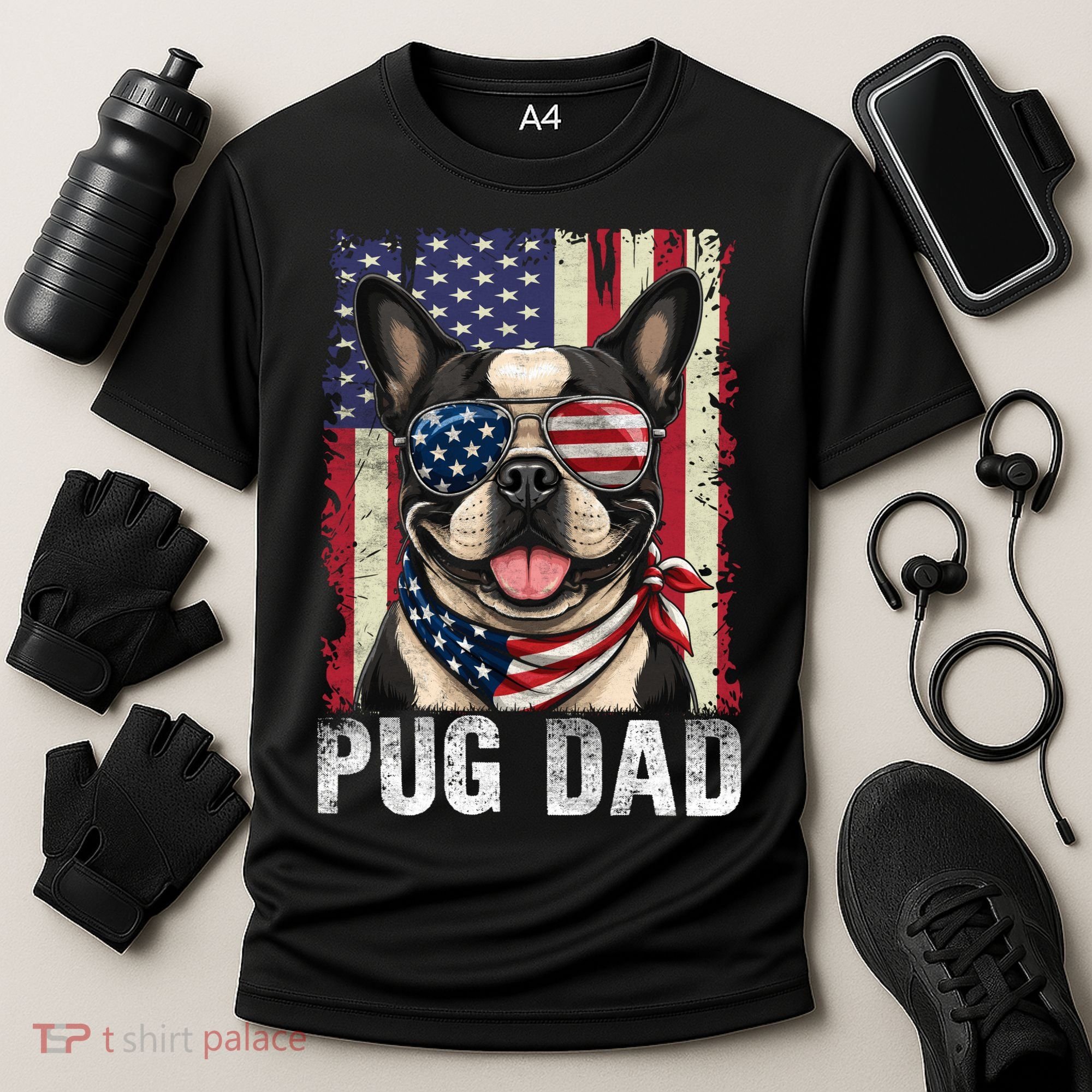 Pug Dad Cooling Performance Crew T-Shirt