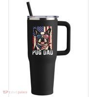 Pug Dad 40oz Vacuum Insulated Stainless Steel Travel Tumbler thumb 0