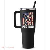 Pug Dad 40oz Vacuum Insulated Stainless Steel Travel Tumbler thumb 2