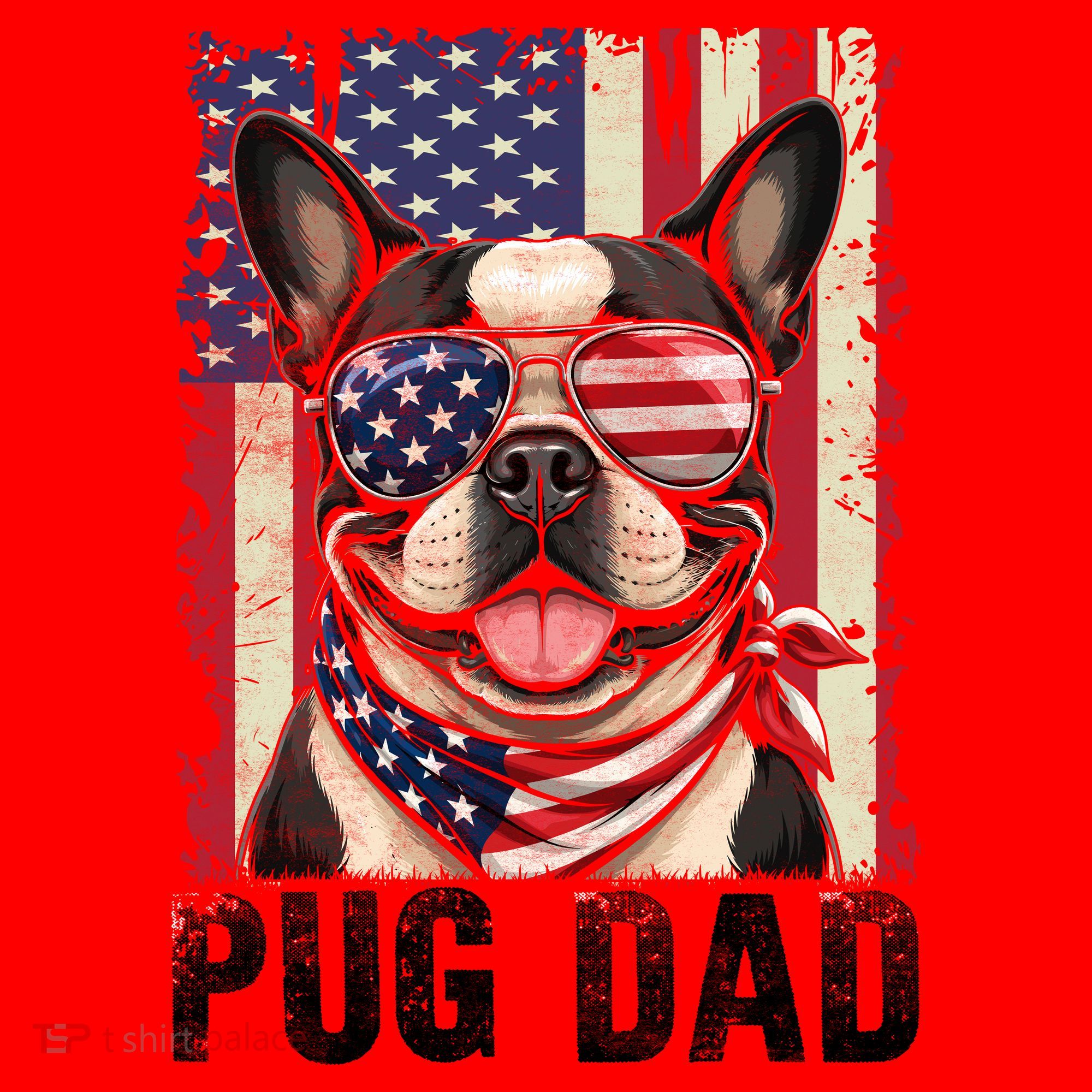Pug Dad Santa Hat