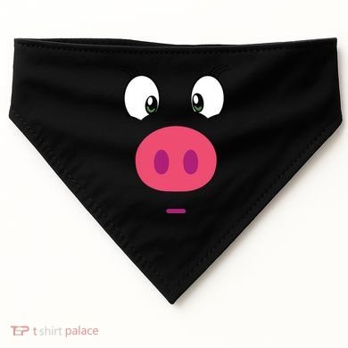 Piggy Design Pig Face USA-Made Doggie Bandana