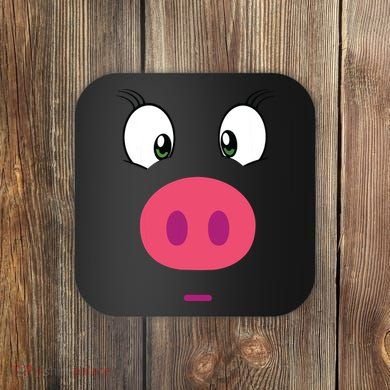 Piggy Design Pig Face Coaster