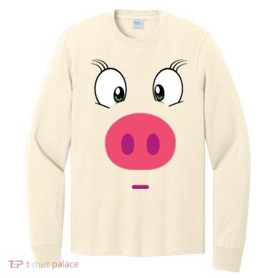 Piggy Design Pig Face Long Sleeve Shirt