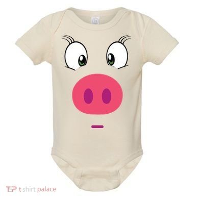 Piggy Design Pig Face Baby Bodysuit