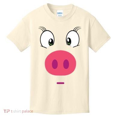 Piggy Design Pig Face Kids T-Shirt