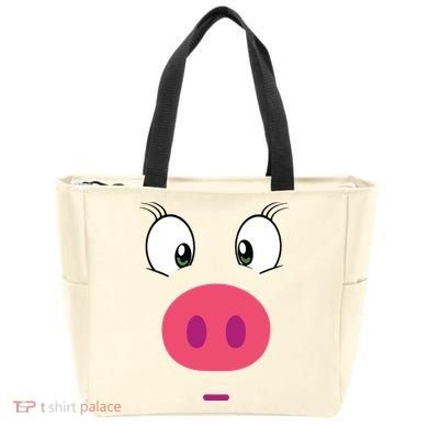 Piggy Design Pig Face Tote Bag