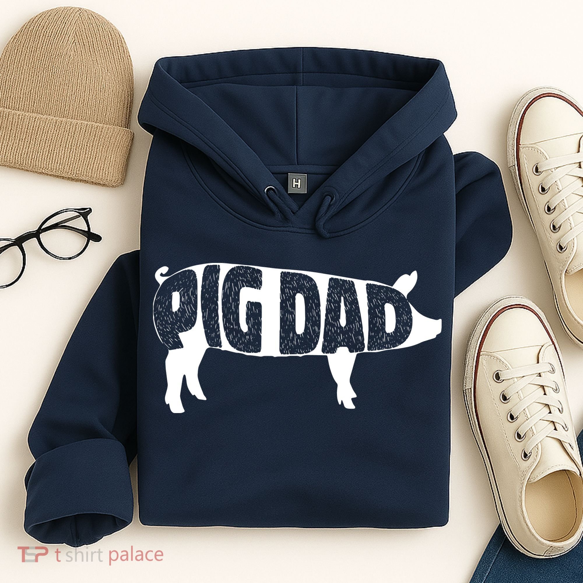 Pig Dad Pig Lover Owner Ranch Farmer Fathers Day Hoodie