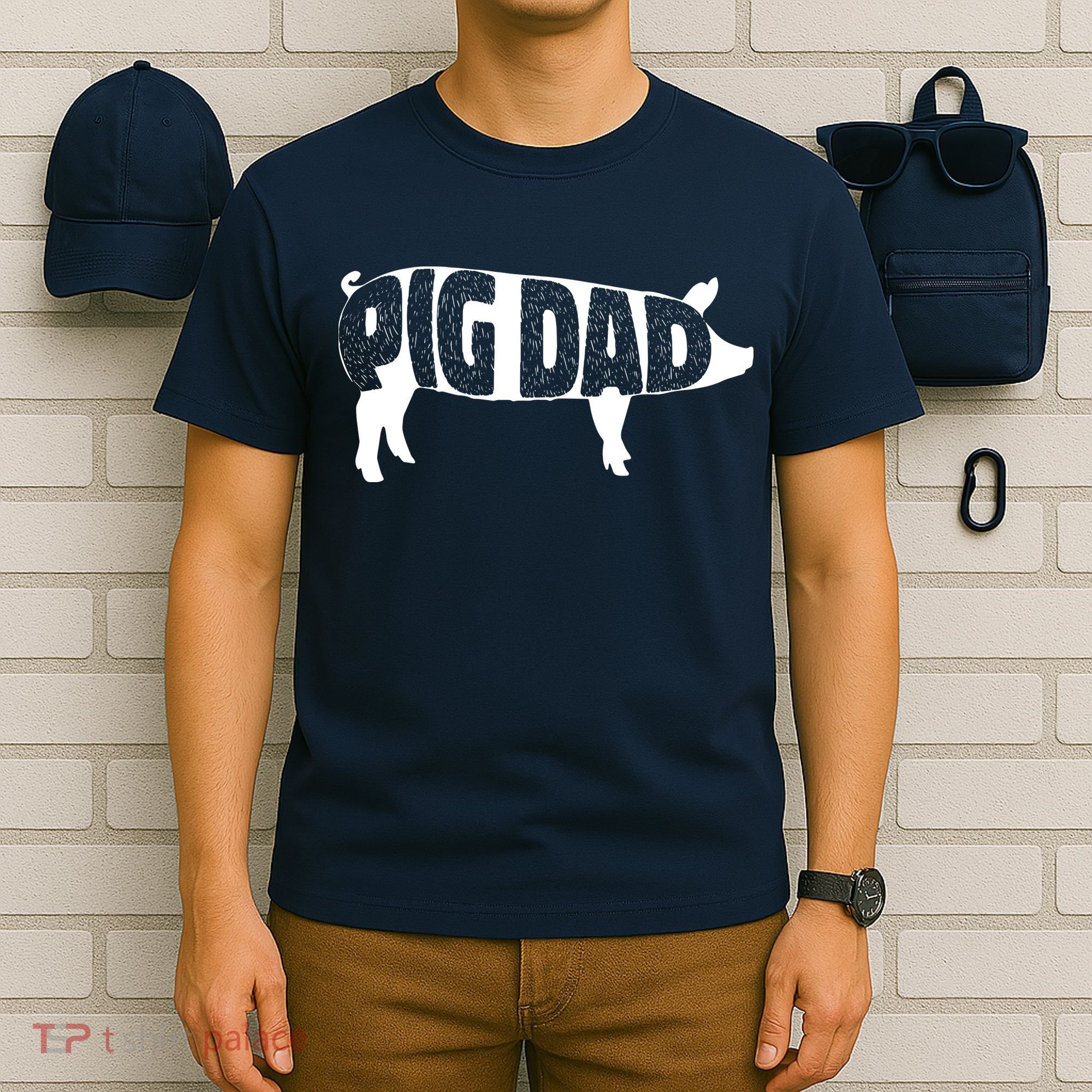 Pig Dad Pig Lover Owner Ranch Farmer Fathers Day T-Shirt