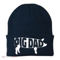 Pig Dad Pig Lover Owner Ranch Farmer Fathers Day Beanie thumb 0
