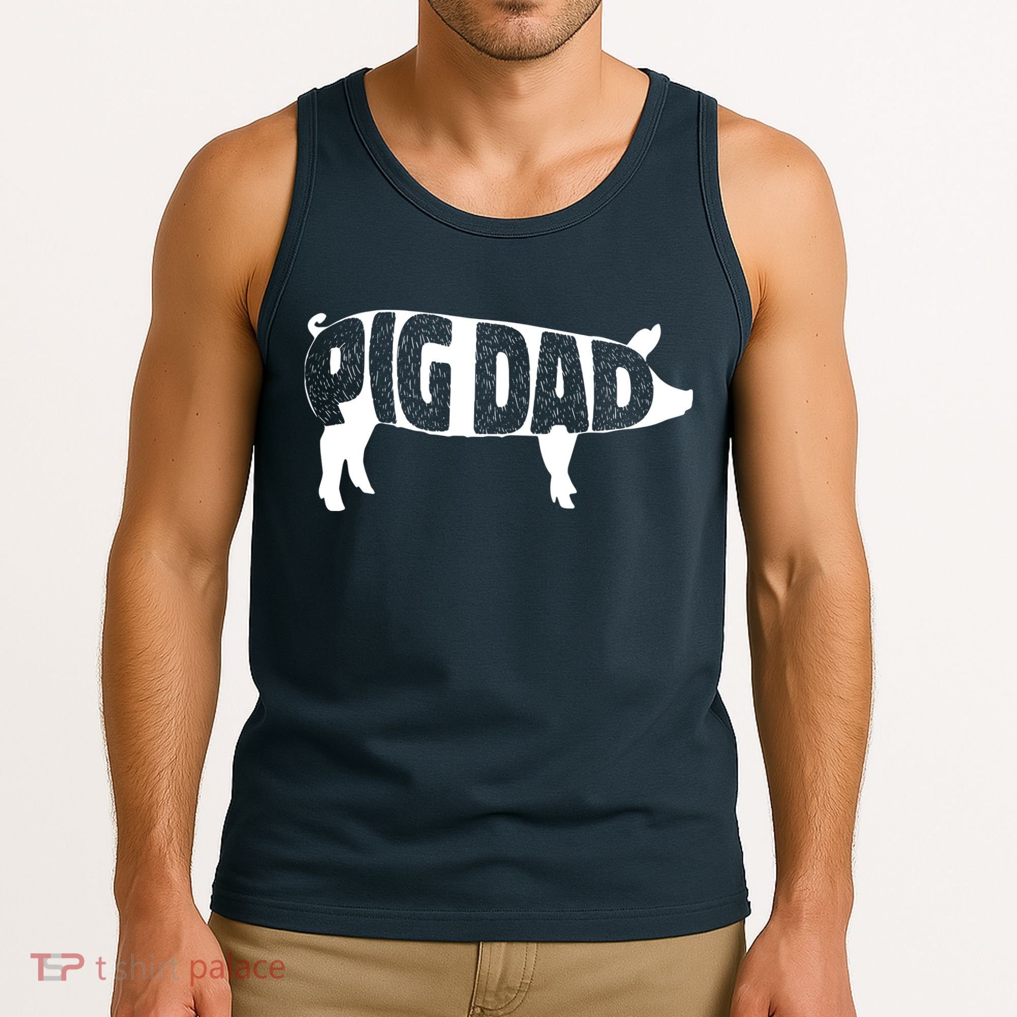 Pig Dad Pig Lover Owner Ranch Farmer Fathers Day Tank Top