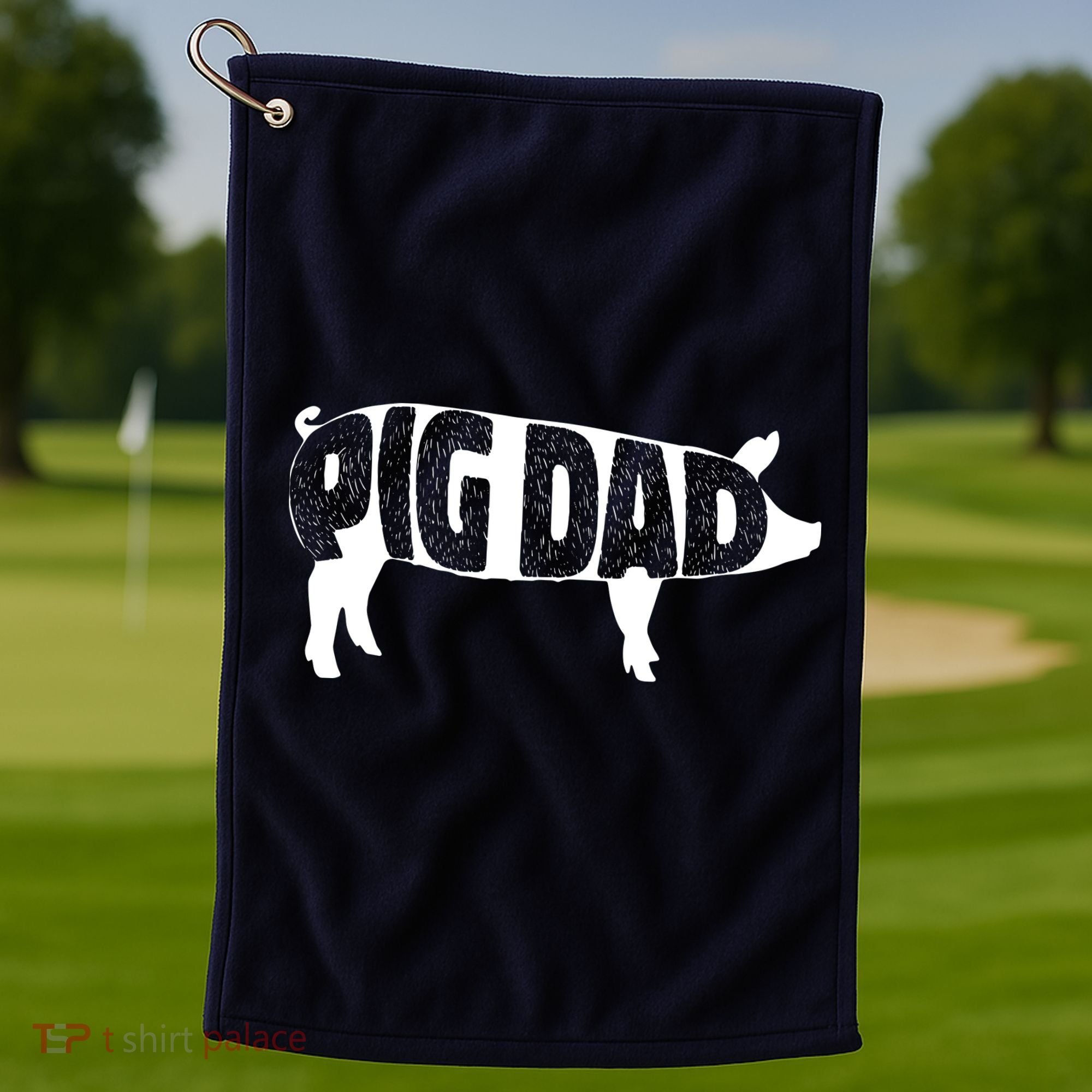 Pig Dad Pig Lover Owner Ranch Farmer Fathers Day Golf Towel