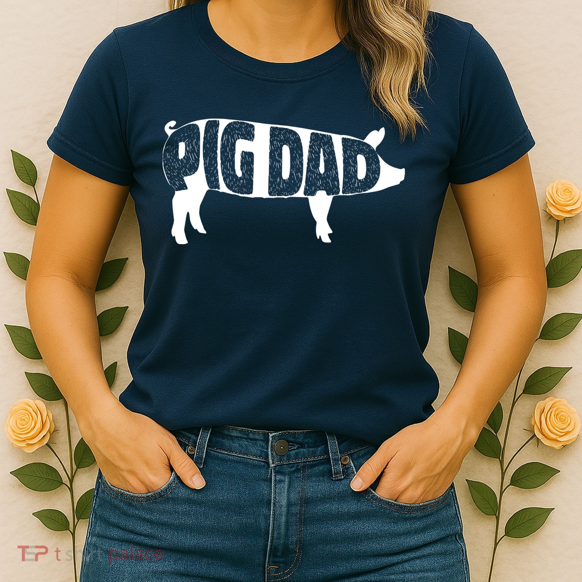 Pig Dad Pig Lover Owner Ranch Farmer Fathers Day Women's T-Shirt