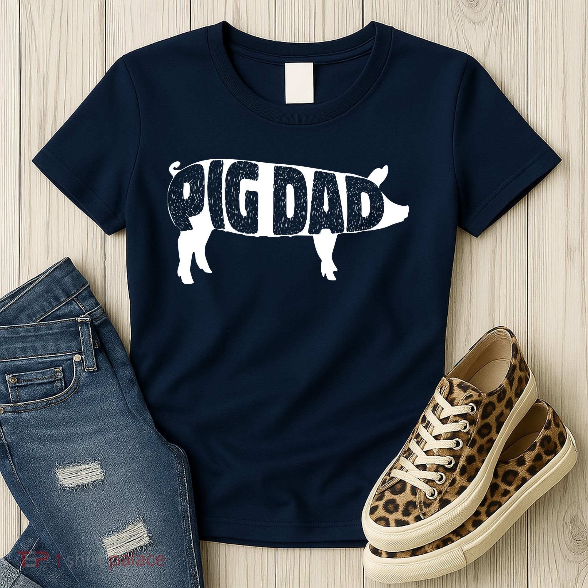 Pig Dad Pig Lover Owner Ranch Farmer Fathers Day Women's T-Shirt