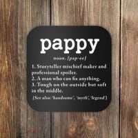 Pappy Definition Papa Grandpa Fathers Day Present Coaster thumb 0