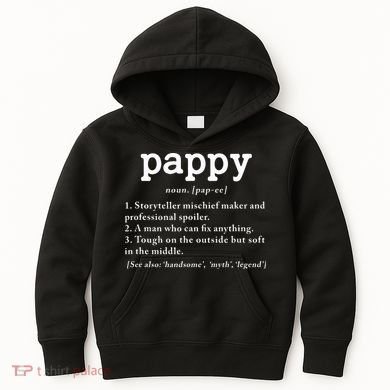 Pappy Definition Papa Grandpa Fathers Day Present Kids Hoodie
