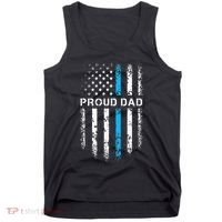 Proud Dad Patriotic Law Enforcement Supporter Police Officer Tank Top thumb 0