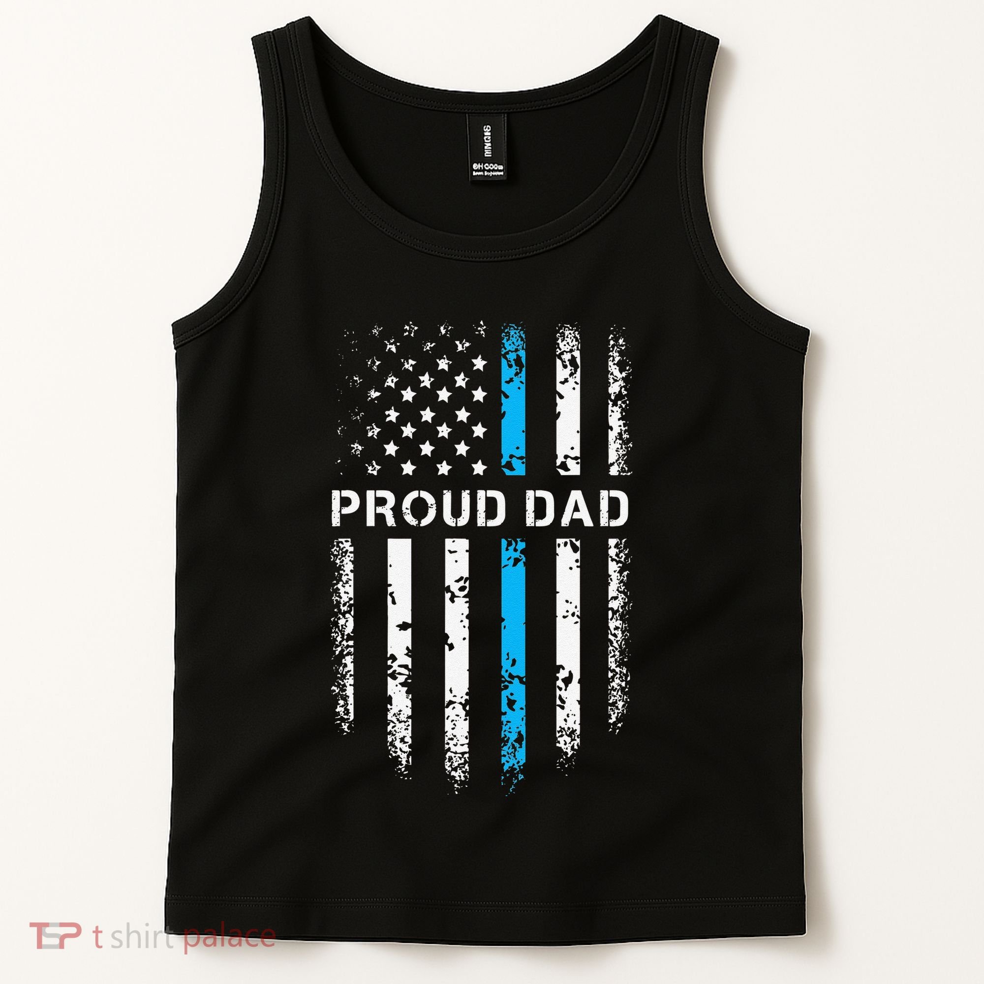 Proud Dad Patriotic Law Enforcement Supporter Police Officer Tank Top