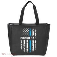 Proud Dad Patriotic Law Enforcement Supporter Police Officer Tote Bag thumb 0