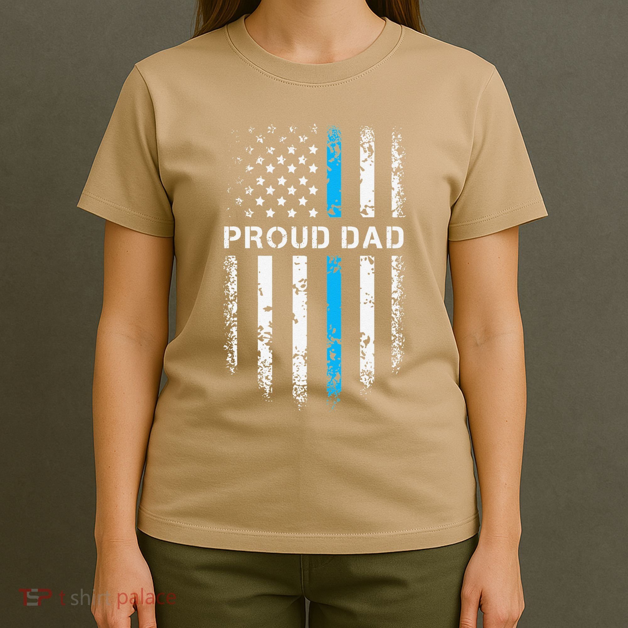 Proud Dad Patriotic Law Enforcement Supporter Police Officer T-Shirt