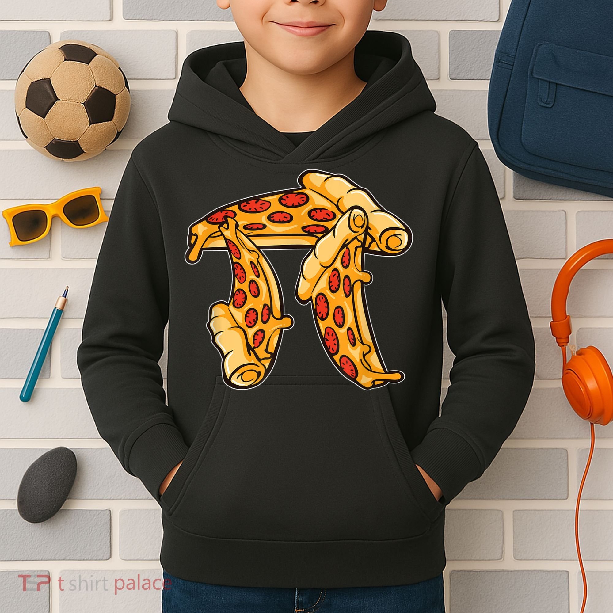 Pi Day Pizza Pi Funny Math Food Kids Hoodie