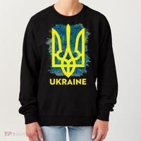 Painted Distressed Pattern Ukraine Coat Of Arms Flag Women's Sweatshirt thumb 0