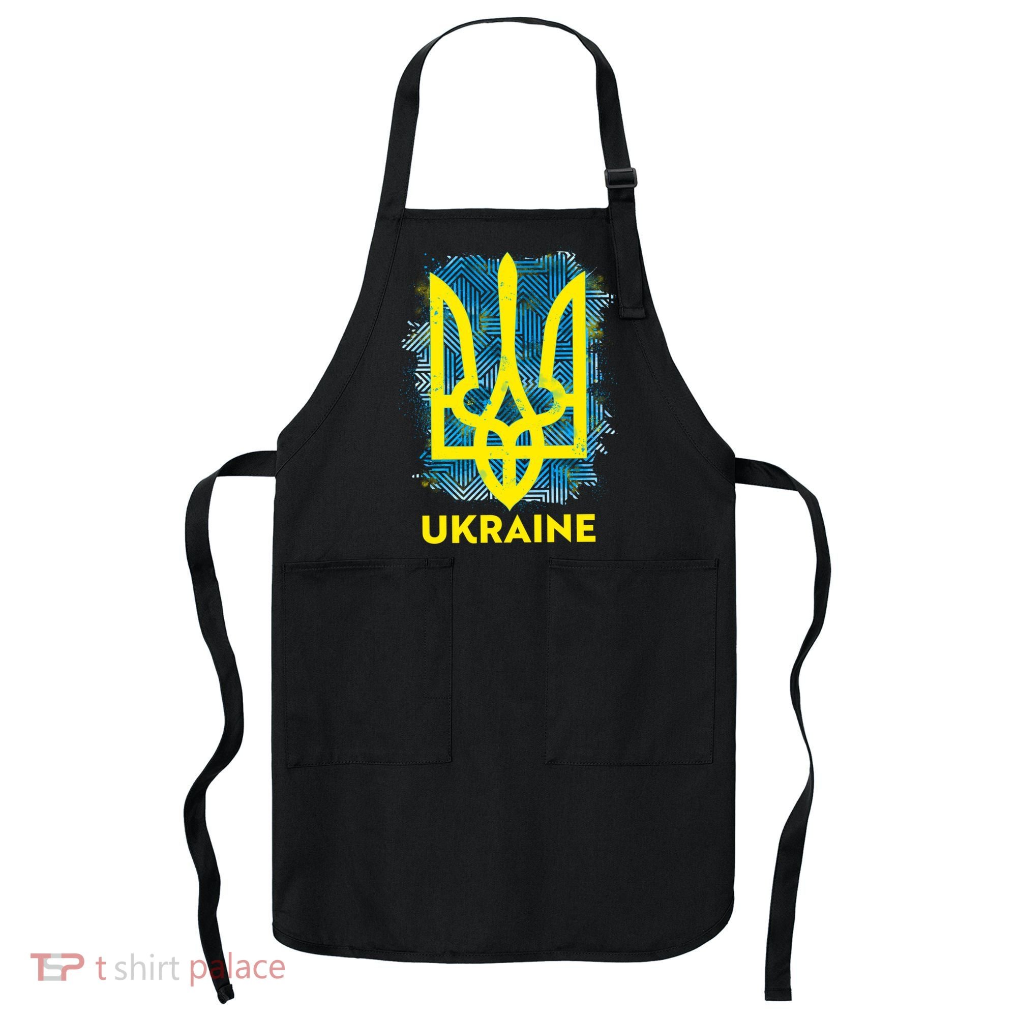 Painted Distressed Pattern Ukraine Coat Of Arms Flag Apron