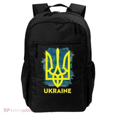 Painted Distressed Pattern Ukraine Coat Of Arms Flag Backpack
