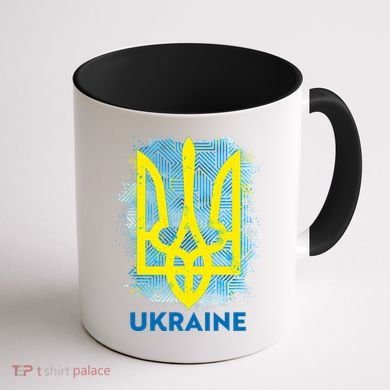 Painted Distressed Pattern Ukraine Coat Of Arms Flag Coffee Mug back