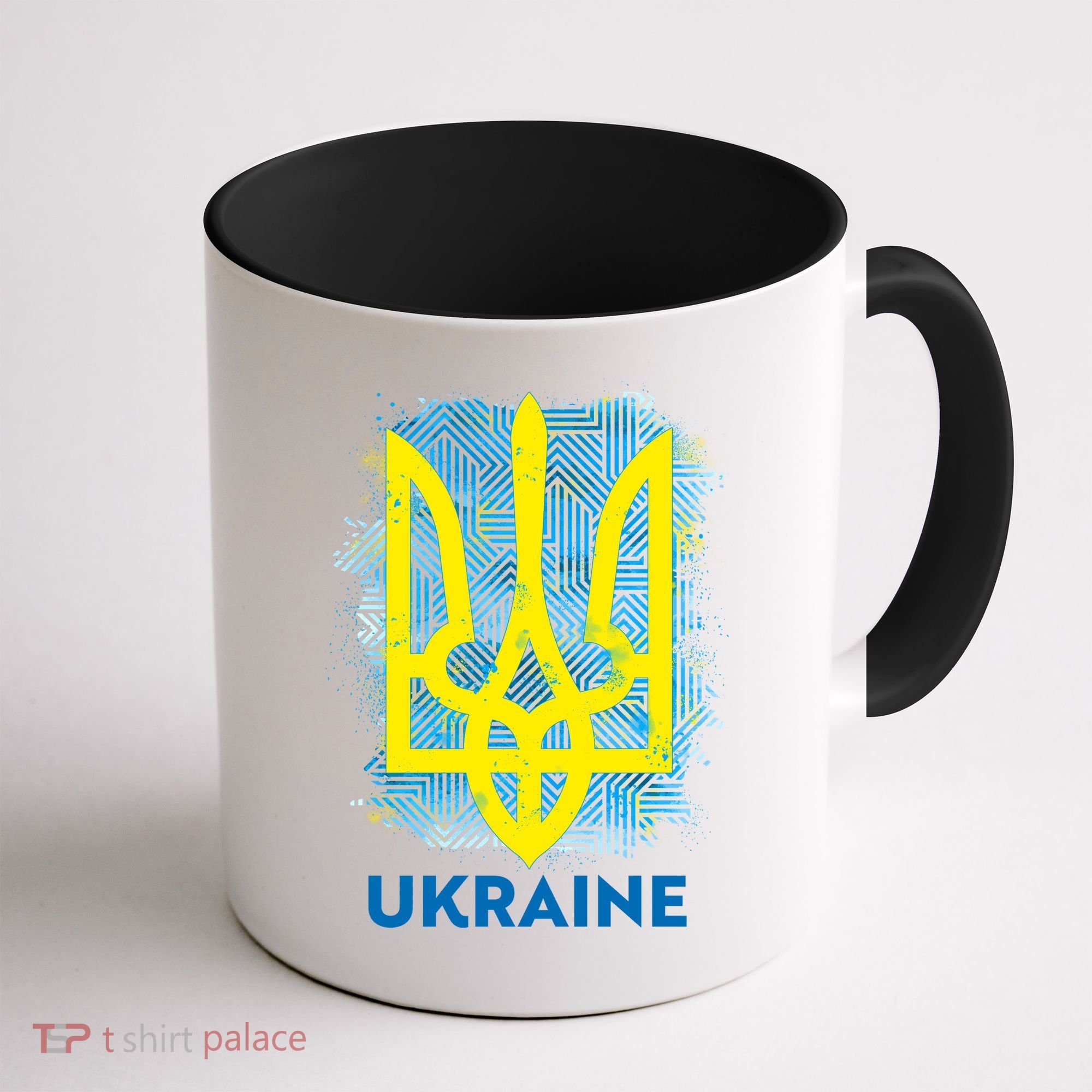 Painted Distressed Pattern Ukraine Coat Of Arms Flag Coffee Mug