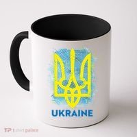 Painted Distressed Pattern Ukraine Coat Of Arms Flag Coffee Mug thumb 0