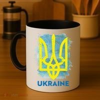 Painted Distressed Pattern Ukraine Coat Of Arms Flag Coffee Mug thumb 4