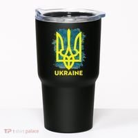 Painted Distressed Pattern Ukraine Coat Of Arms Flag Tumbler thumb 0